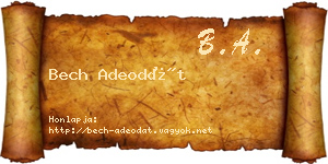 Bech Adeodát névjegykártya